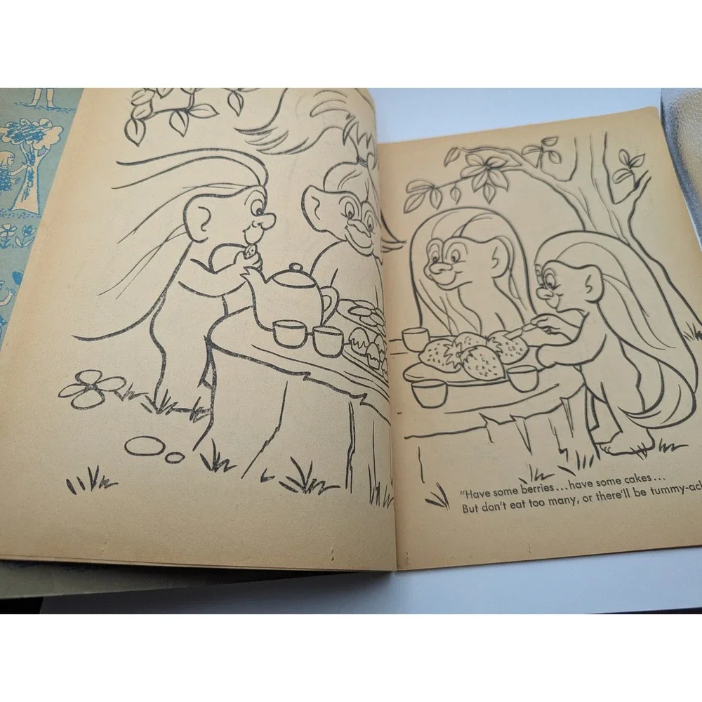 The Trolls Coloring‎ Book Treasure Books 1965 Vtg Childrens Activity Collectible